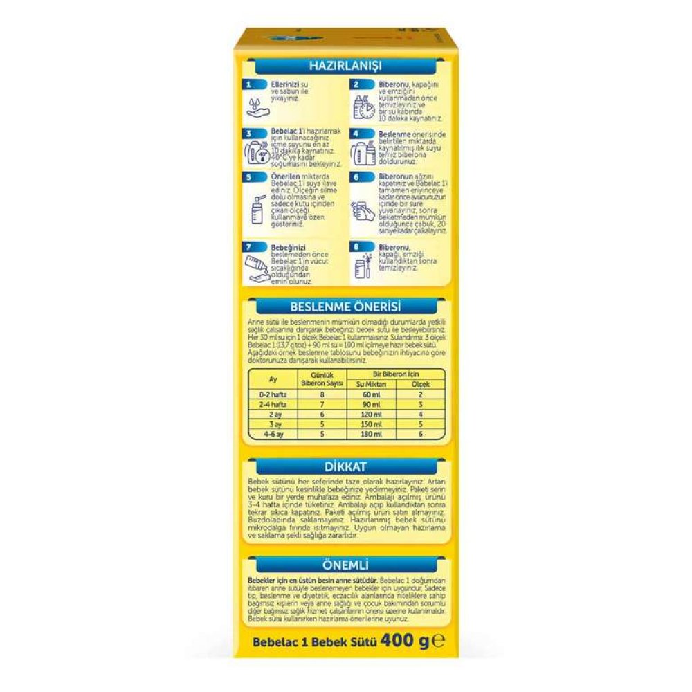 Bebelac Bebek Maması Biberon 1 - 400 G