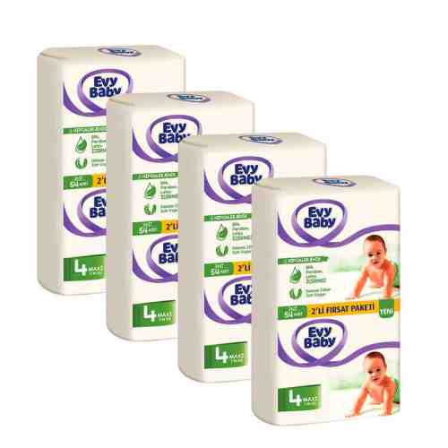 Evy Baby Bebek Bezi No:4 Maxi 2'li Fırsat Paketi 4x54 Adet