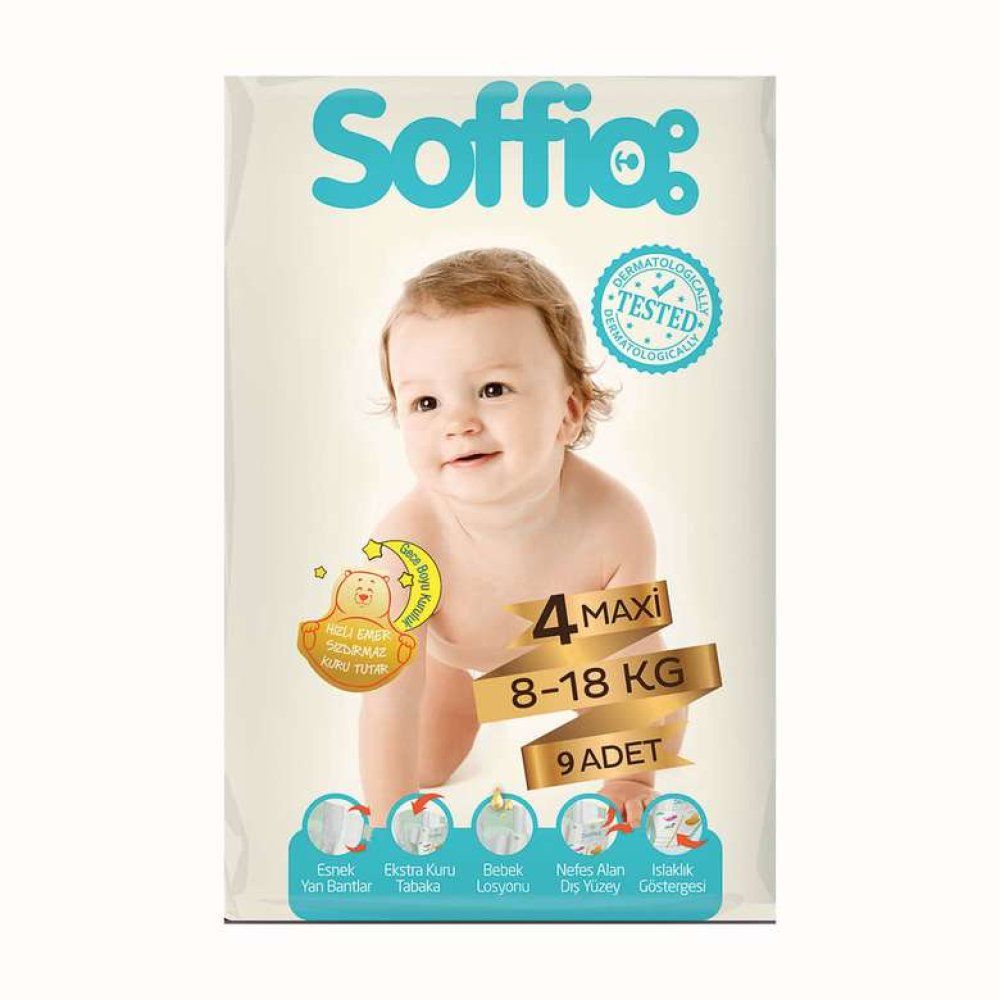 Soffio Bebek Bezi No:4 Maxi 9 Adet