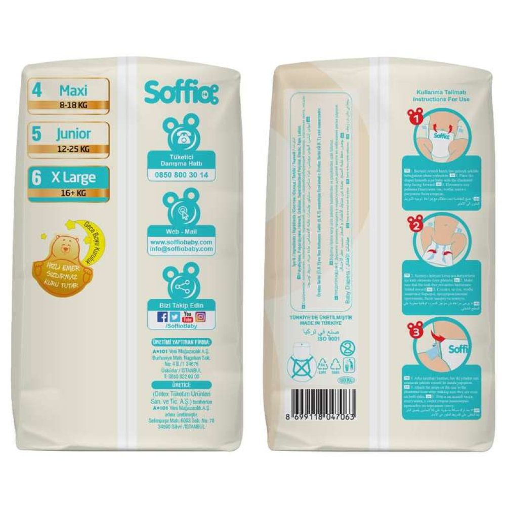 Soffio Bebek Bezi No:6 XL 60 Adet