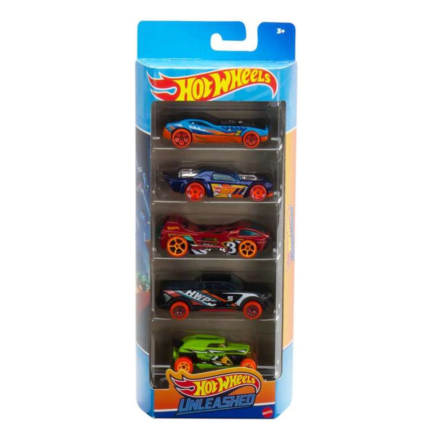 Hot Wheels Beşli Araba Seti Turuncu Sarı