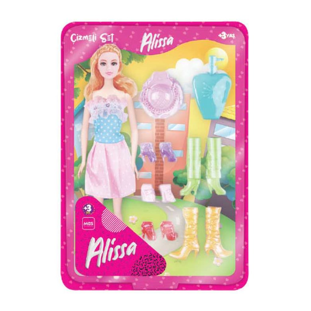 Oyuncak Alissa'nın Çizmeli Seti Kahve