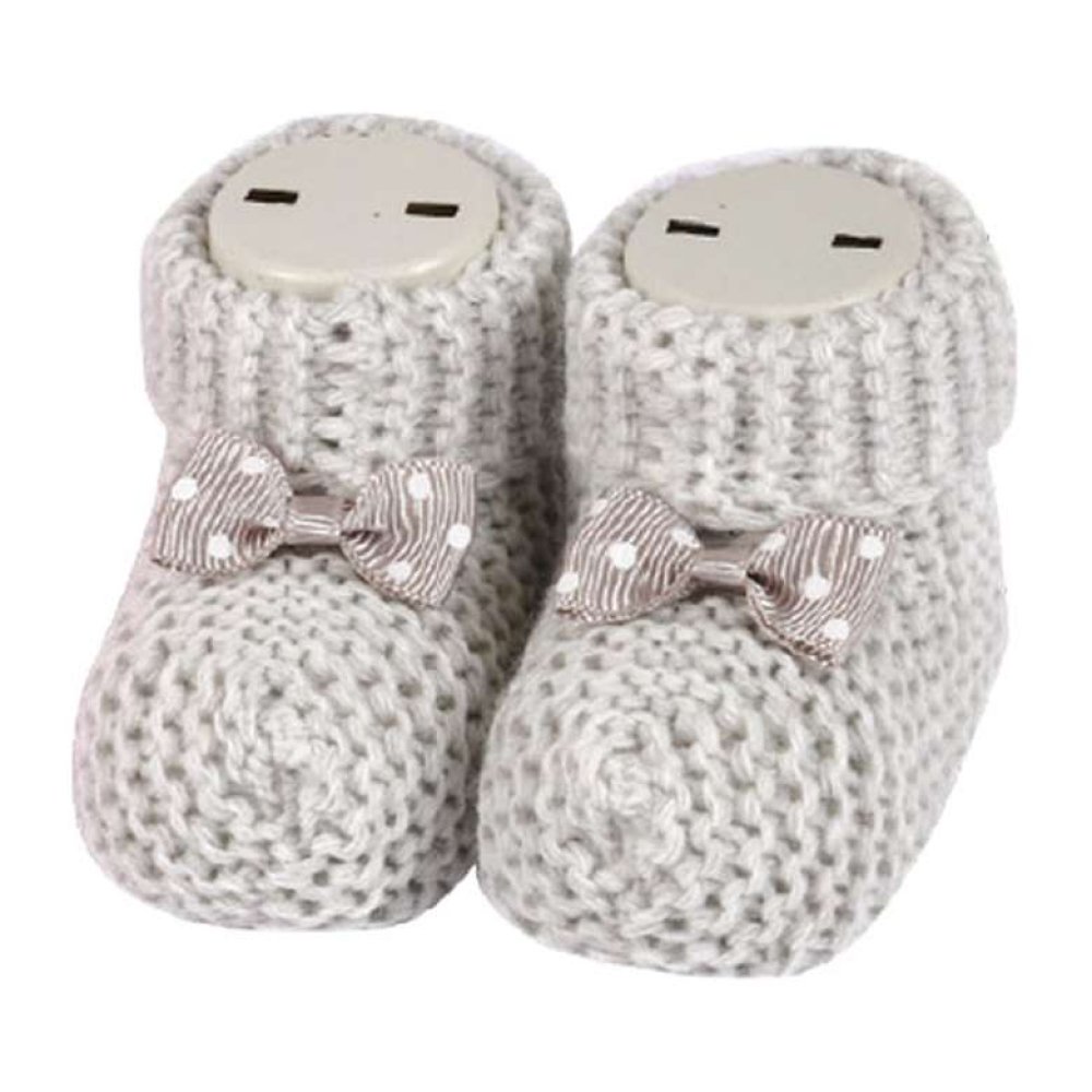 Silk & Blue Bebek Örme Patik Krem