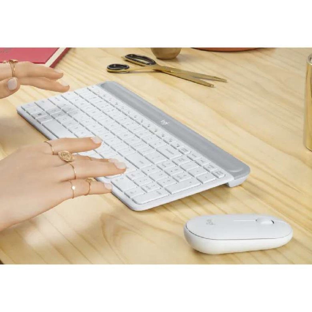 Logitech Sessiz Kablosuz Klavye&Mouse Seti Beyaz