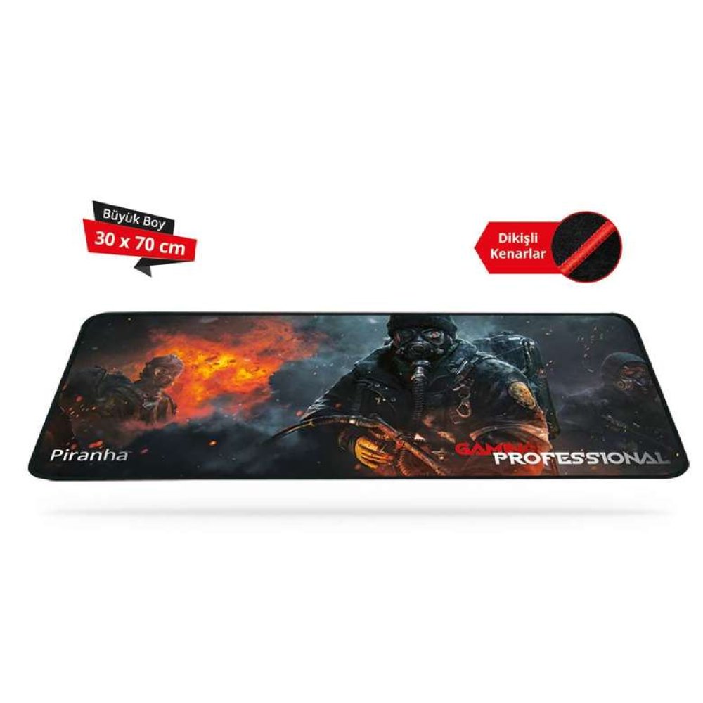 Piranha Büyük Boy Oyuncu Mousepad Siyah Kırmızı