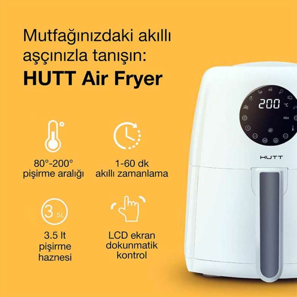 Hutt Yağsız Fritöz Air Fryer 3,5 L