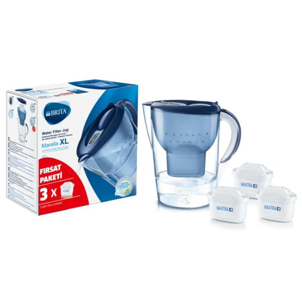 Brita Marella XL 3 Filtreli Su Arıtma Sürahisi 3,5 L Mavi