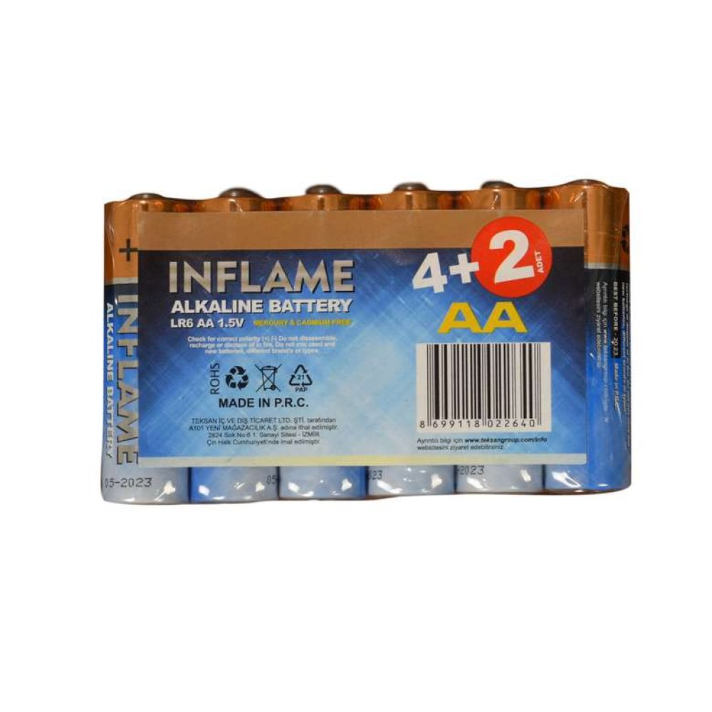 Inflame Alkalin Kalem Pil 6'lı