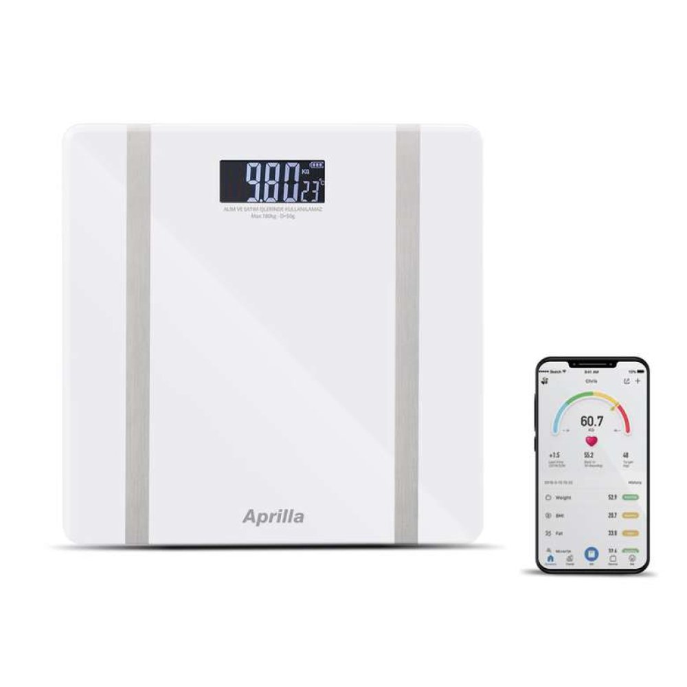 Aprilla ABS 1082 Akıllı Banyo Baskülü Beyaz