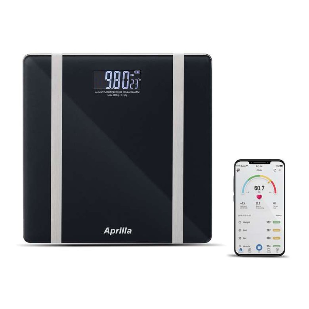 Aprilla ABS 1082 Akıllı Banyo Baskülü Siyah