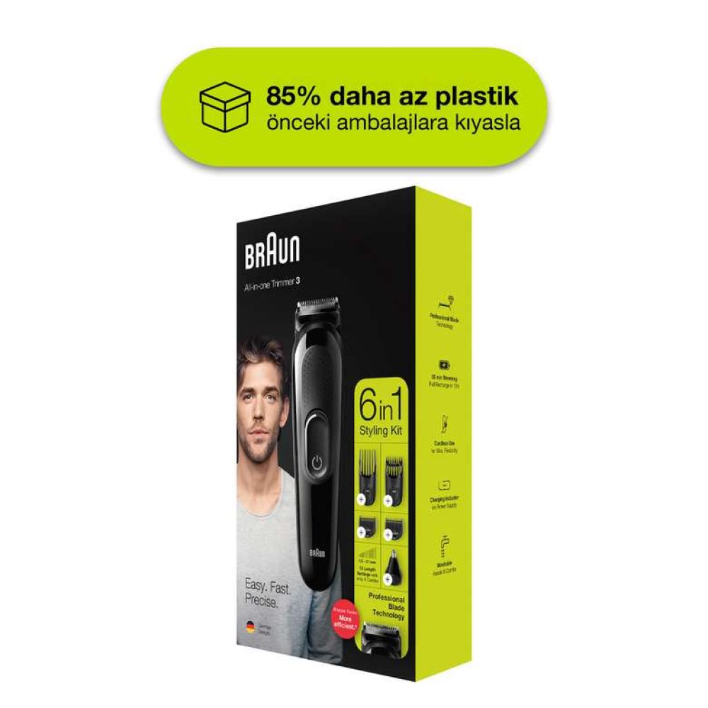 Braun MGK 3220 Şarjlı Erkek Bakım Kiti 6in1