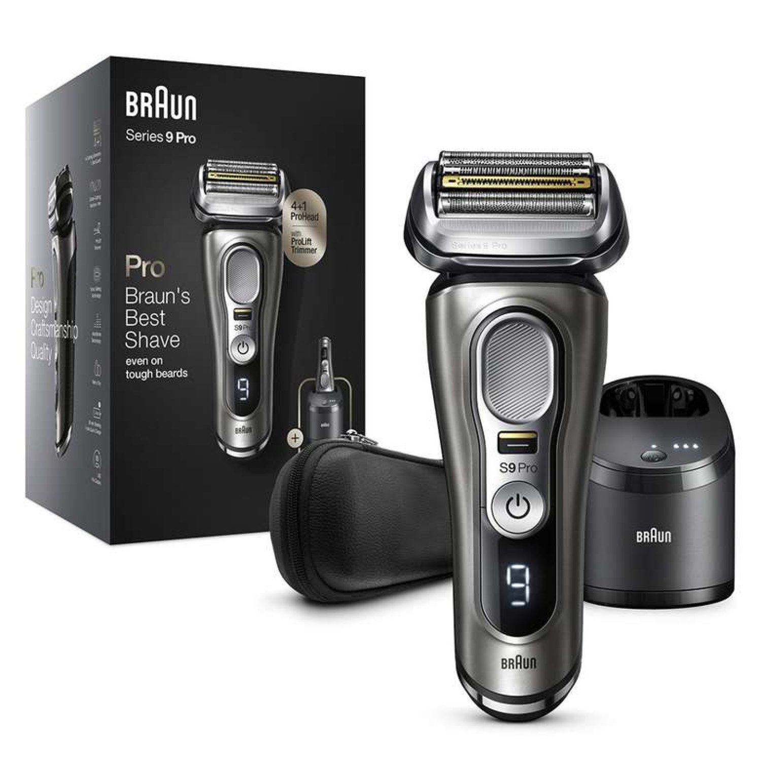 Braun Series 9 Pro 9465CC Tıraş Makinesi, Islak&Kuru Kullanım + Clean&Charge + Deri Seyahat Kılıfı
