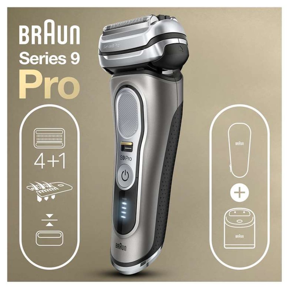 Braun Series 9 Pro 9465CC Tıraş Makinesi, Islak&Kuru Kullanım + Clean&Charge + Deri Seyahat Kılıfı