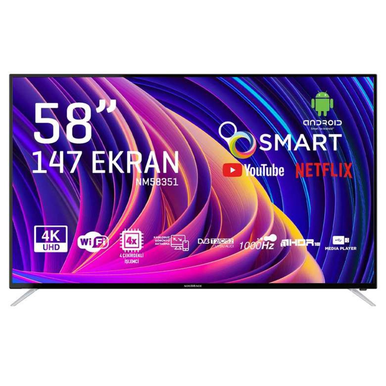 Nordmende NM58351 58" 147 Ekran Ultra HD Android Led TV