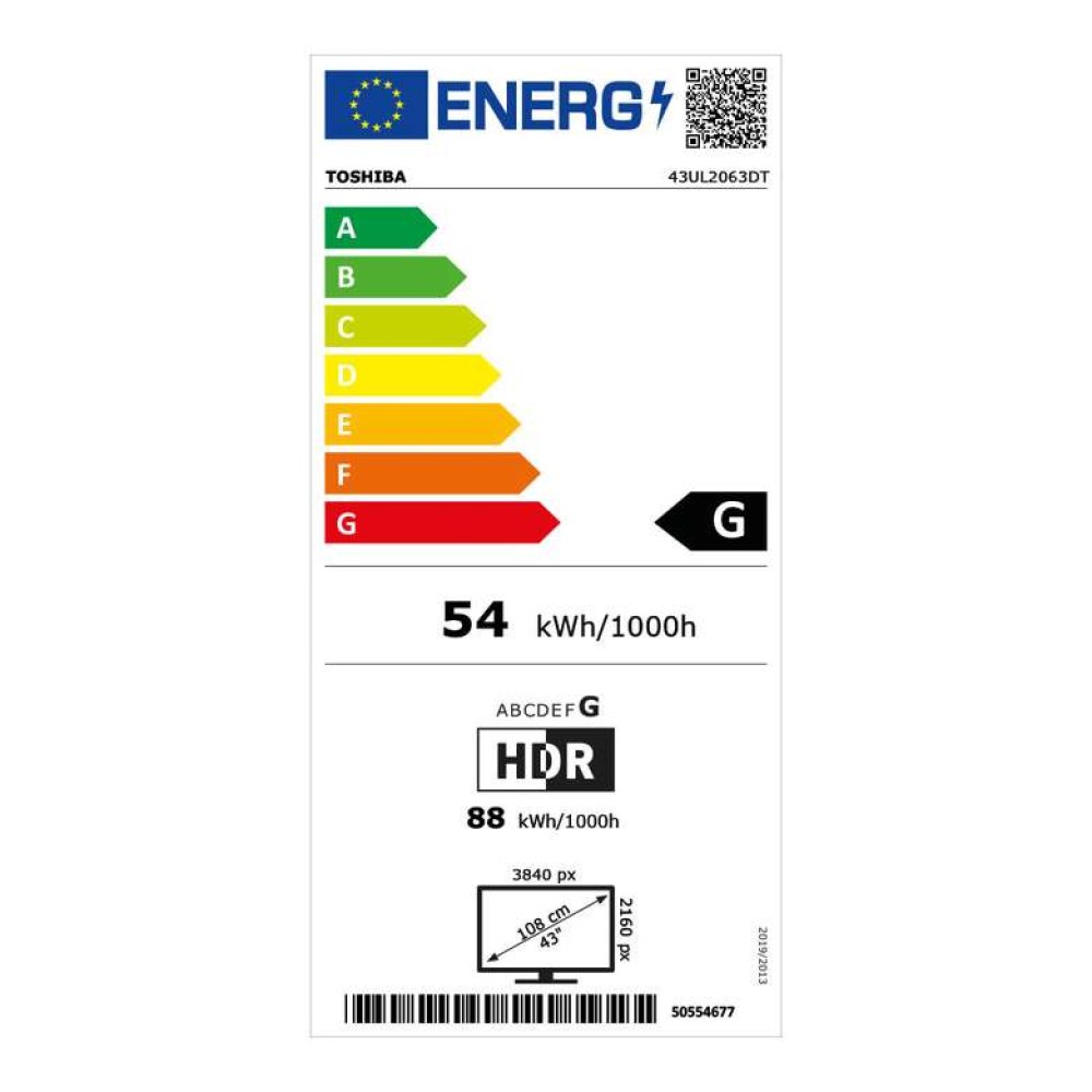 Toshiba 43UL2063DT 43" Ultra HD Smart Led TV