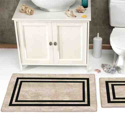 Kadife Klozet Takımı - Bej