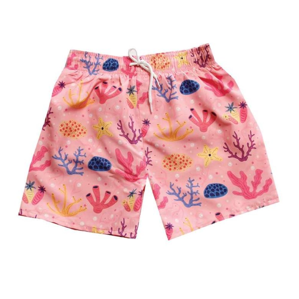 Dijital Baskılı Çocuk Deniz Şortu Pembe Mor