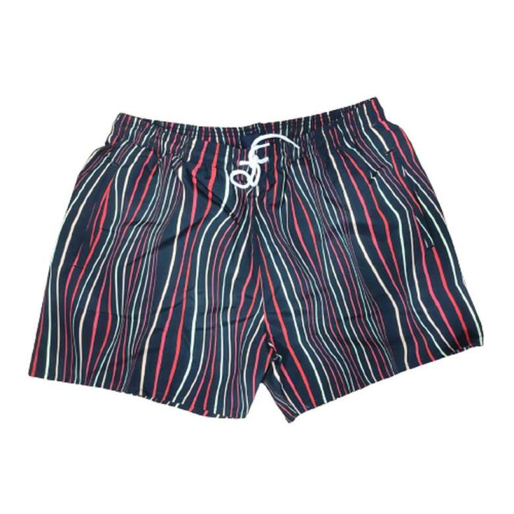 Dijital Baskılı Erkek Deniz Şortu Siyah Kırmızı