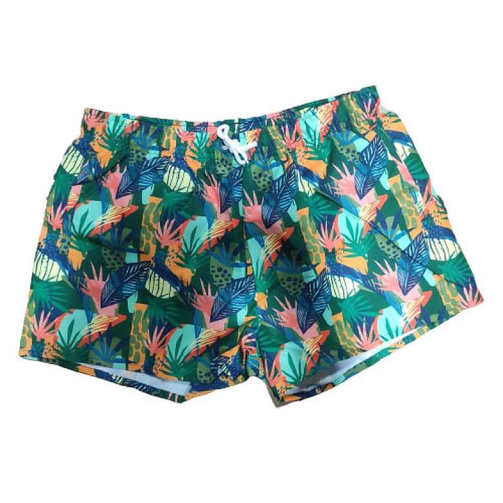 Kadın Deniz Şortu Lacivert Açık Yeşil