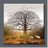 İşlemeli Kanvas Tablo 50X50 - Ağaç