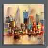 İşlemeli Kanvas Tablo 50X50 - Şehir Manzarası