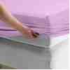 Tek Kişilik Penye Lastikli Çarşaf Lila