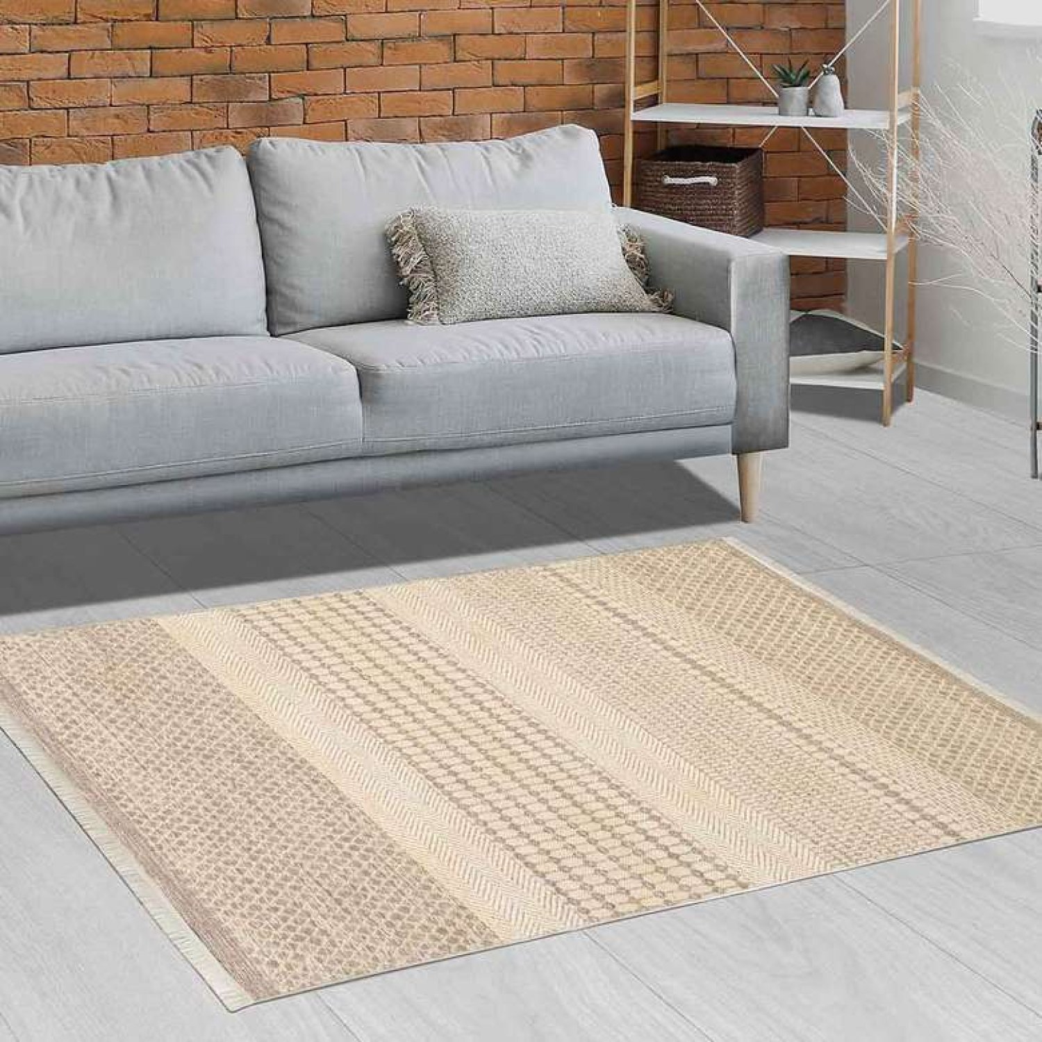 Dijital Baskılı Halı 120x180 cm Kahve-krem