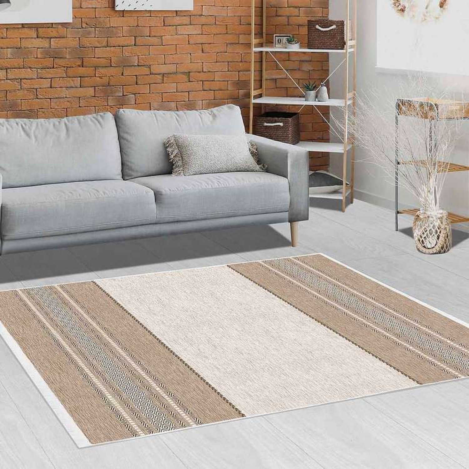 Dijital Baskılı Halı 3M2 Kahve Bej