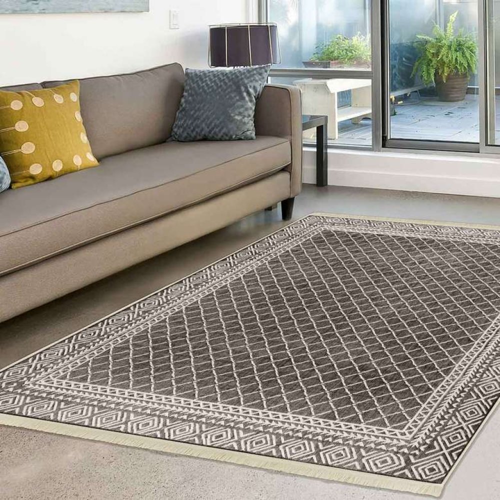 Dijital Baskılı Halı 5m2  Kahve-beyaz