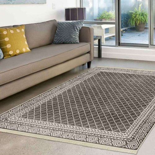 Dijital Baskılı Halı 5m2  Kahve-beyaz