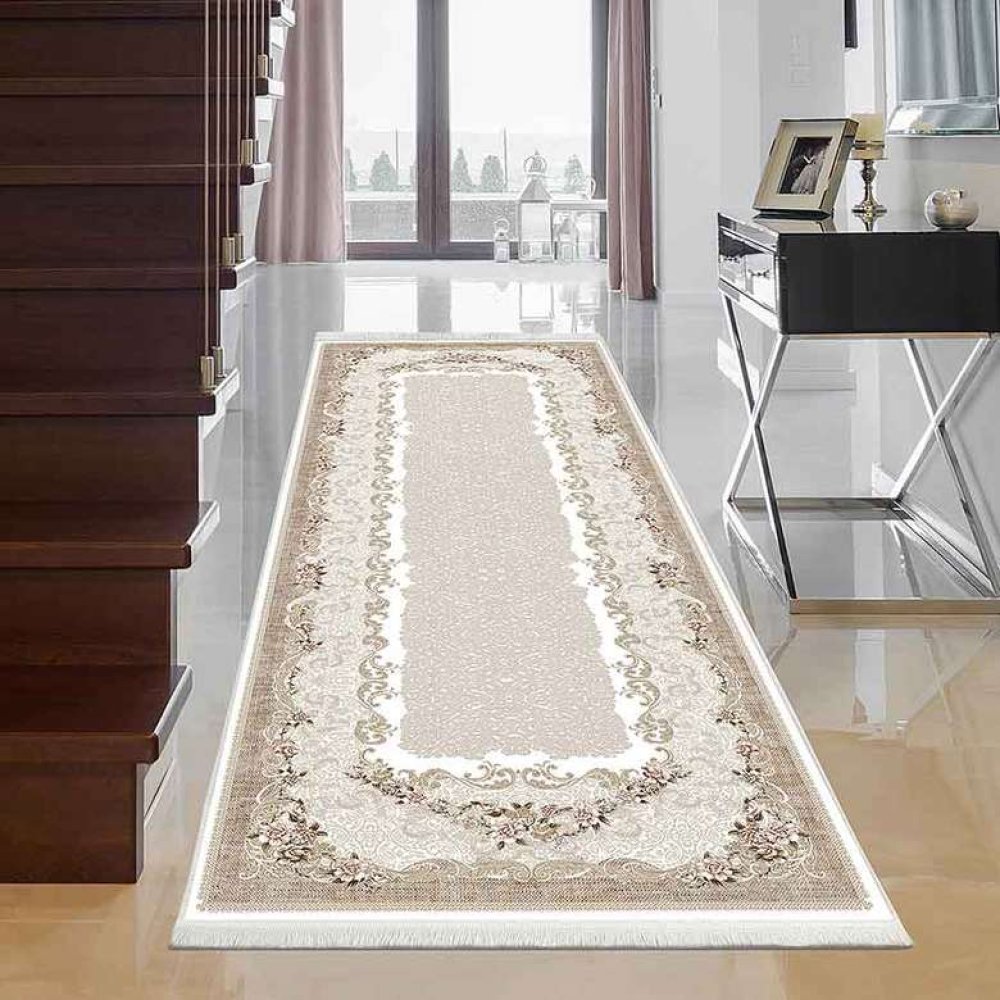 Dijital Baskılı Yolluk Pembe Kahve 100x300 Cm