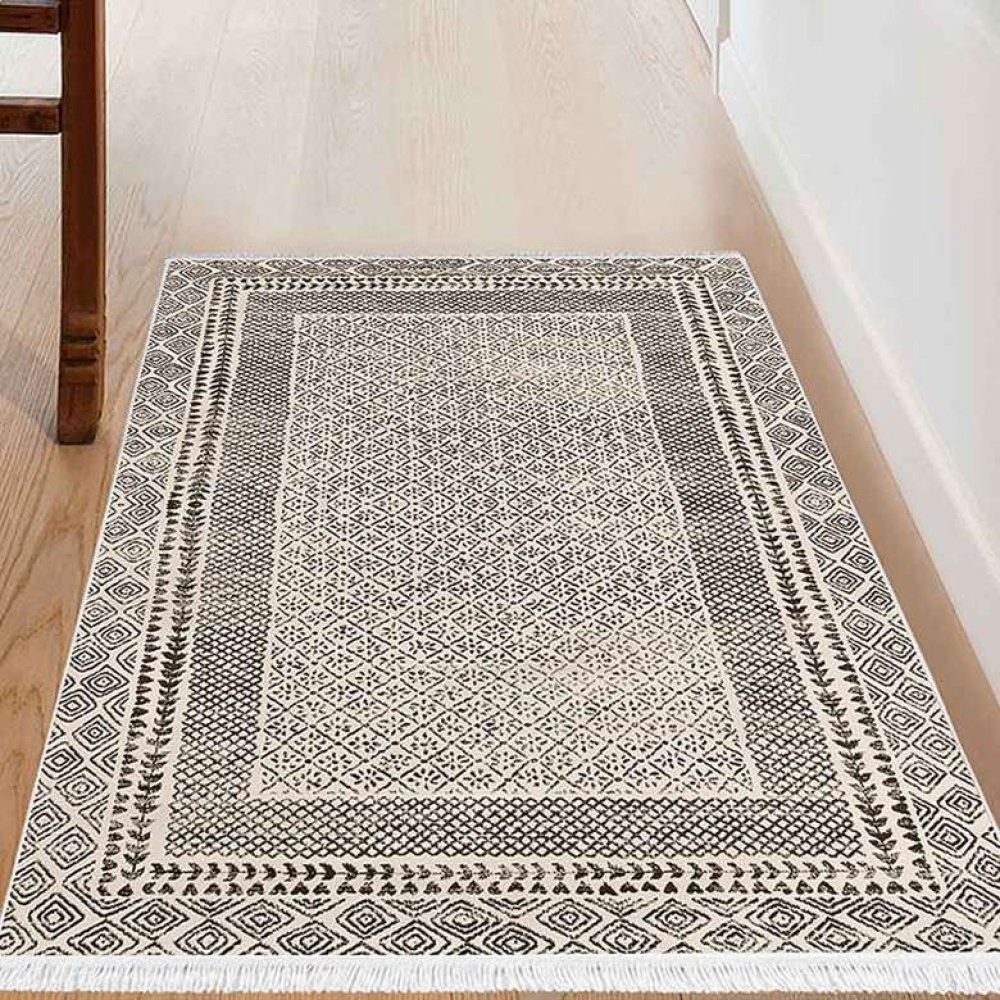 Kaymaz Taban Saç Yolluk Bej Siyah 80x150 cm