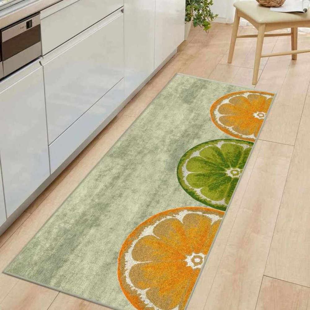 Mutfak Halısı 80x200 Cm - Yeşil-Turuncu