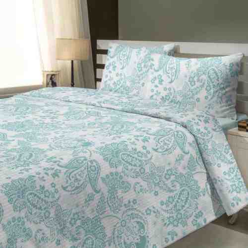 Brillant Çift Kişilik Pike Turkuaz Beyaz