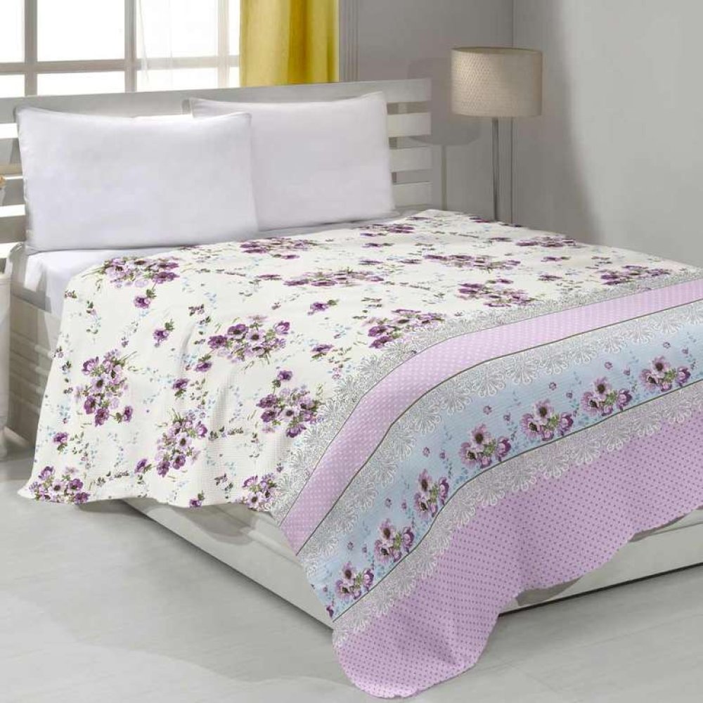 Kadife Yatak Örtüsü  Bej 230 x 240 cm