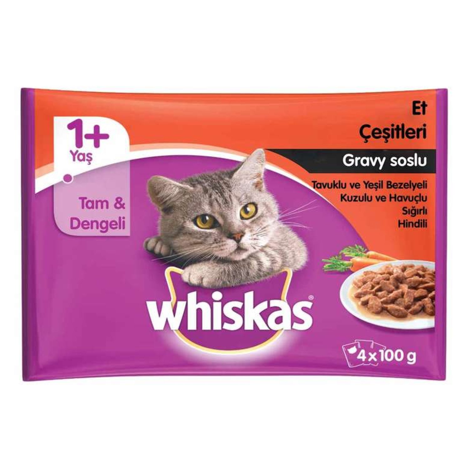 Whiskas Kedi Maması Karışık 4X100 G