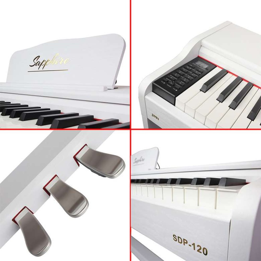 Jwin Sapphire SDP-120W 88 Tuşlu Çekiç Aksiyonlu Dijital Piyano - Beyaz