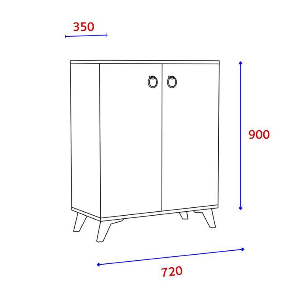 Tiamob Burcu 2 Kapaklı Ayakkabılık