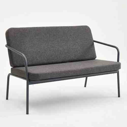 Decosit Alız Bahçe Balkon Alüminyum Oturma Koltuğu (İkili) - Antrasit Kumaş