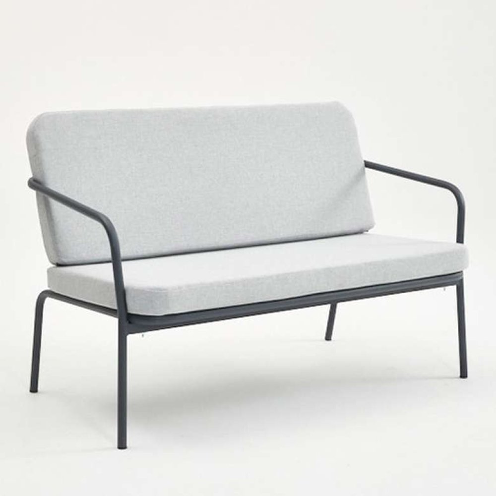 Decosit Alız Bahçe Balkon Alüminyum Oturma Koltuğu  (İkili) -  Gri Kumaş