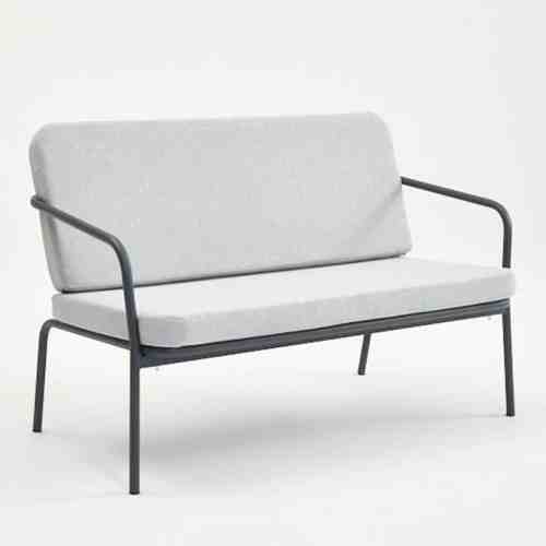 Decosit Alız Bahçe Balkon Alüminyum Oturma Koltuğu  (İkili) -  Gri Kumaş