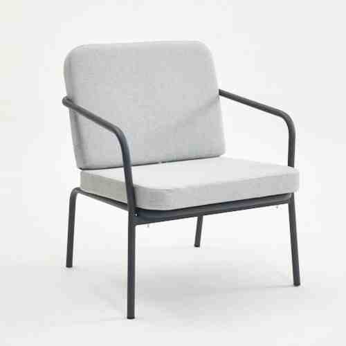 Decosit Alız Bahçe Balkon Alüminyum Oturma Koltuğu  (Tekli) -  Gri Kumaş