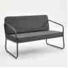 Decosit Flora Bahçe Balkon Alüminyum Oturma Koltuğu  (İkili) - Antrasit Kumaş