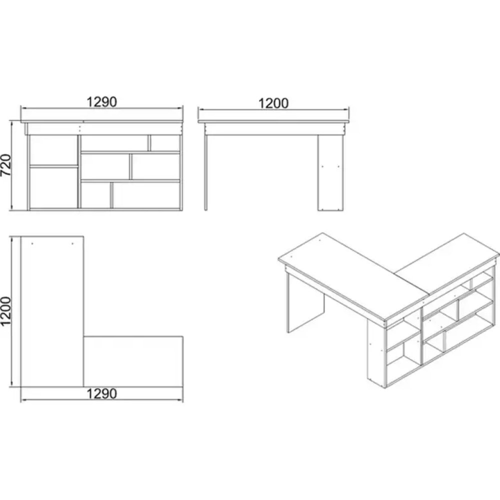 Tiamob Mirca Dolaplı Kitaplıklı Çalışma Masası