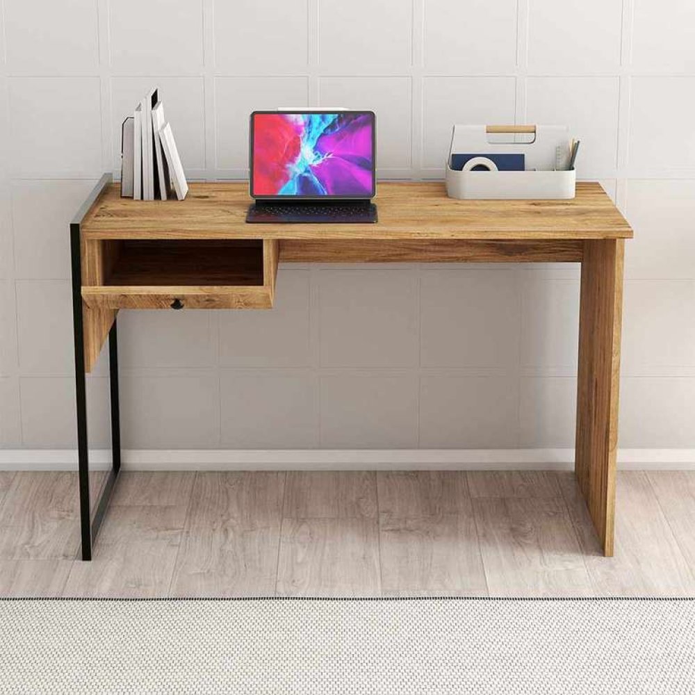 Tiamob Rumi Metal Ayaklı Çekmeceli Çalışma Masası