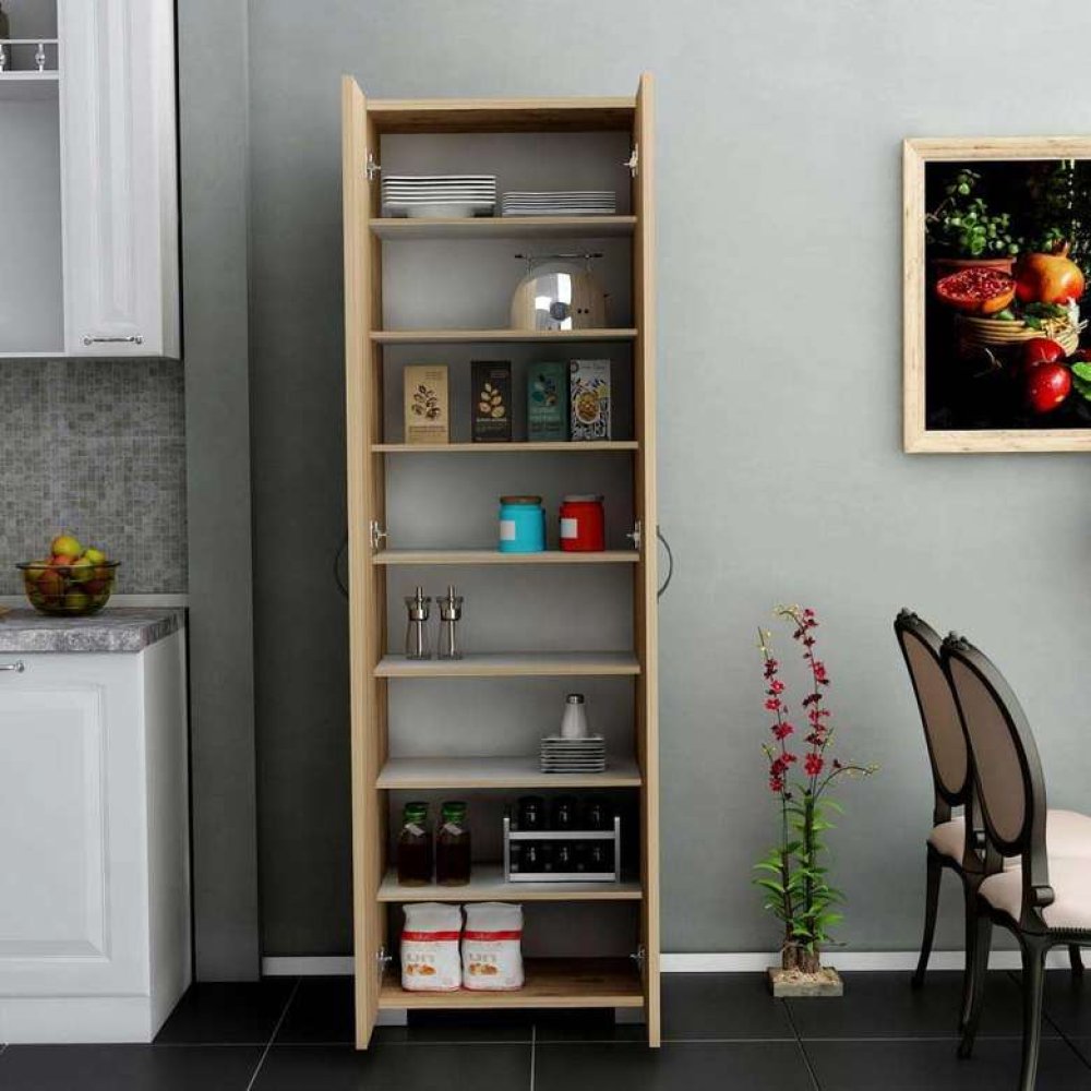 Tiamob 2 Kapaklı 8 Raflı Çok Amaçlı Dolap