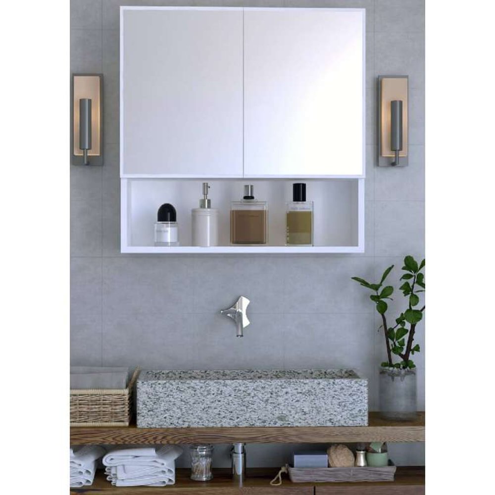 Tiamob Hayat Aynalı Banyo Dolabı - Beyaz