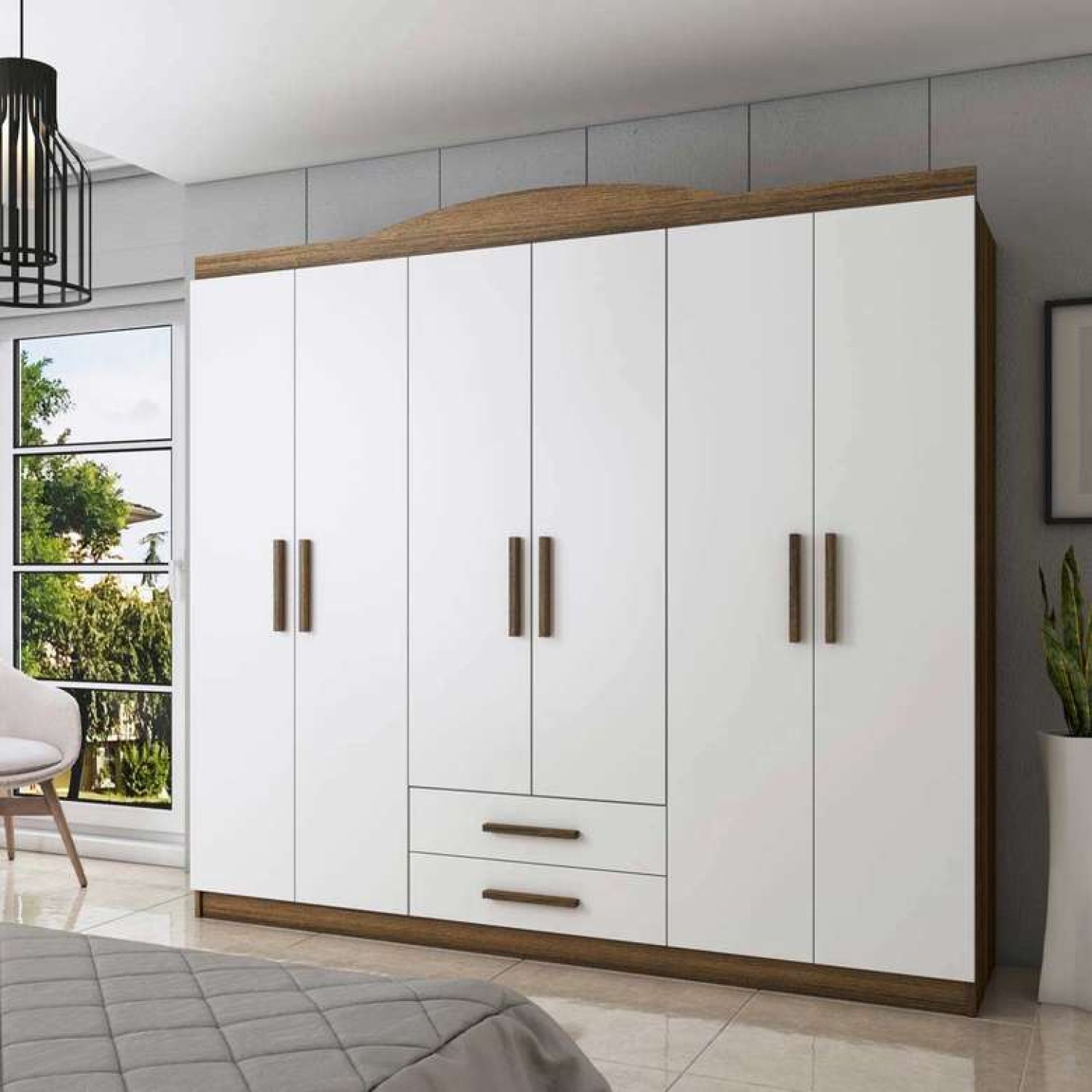 Tiamob 6 Kapı 2 Çekmeceli Gardırop