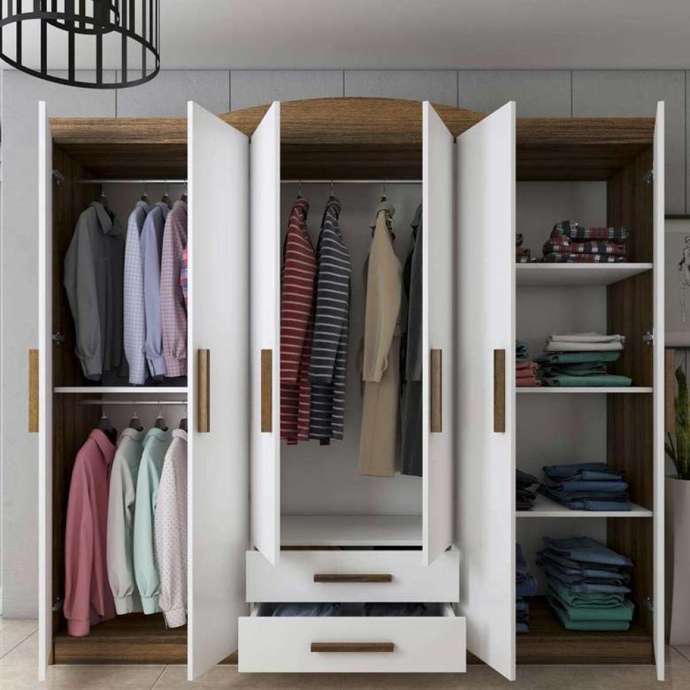 Tiamob 6 Kapı 2 Çekmeceli Gardırop