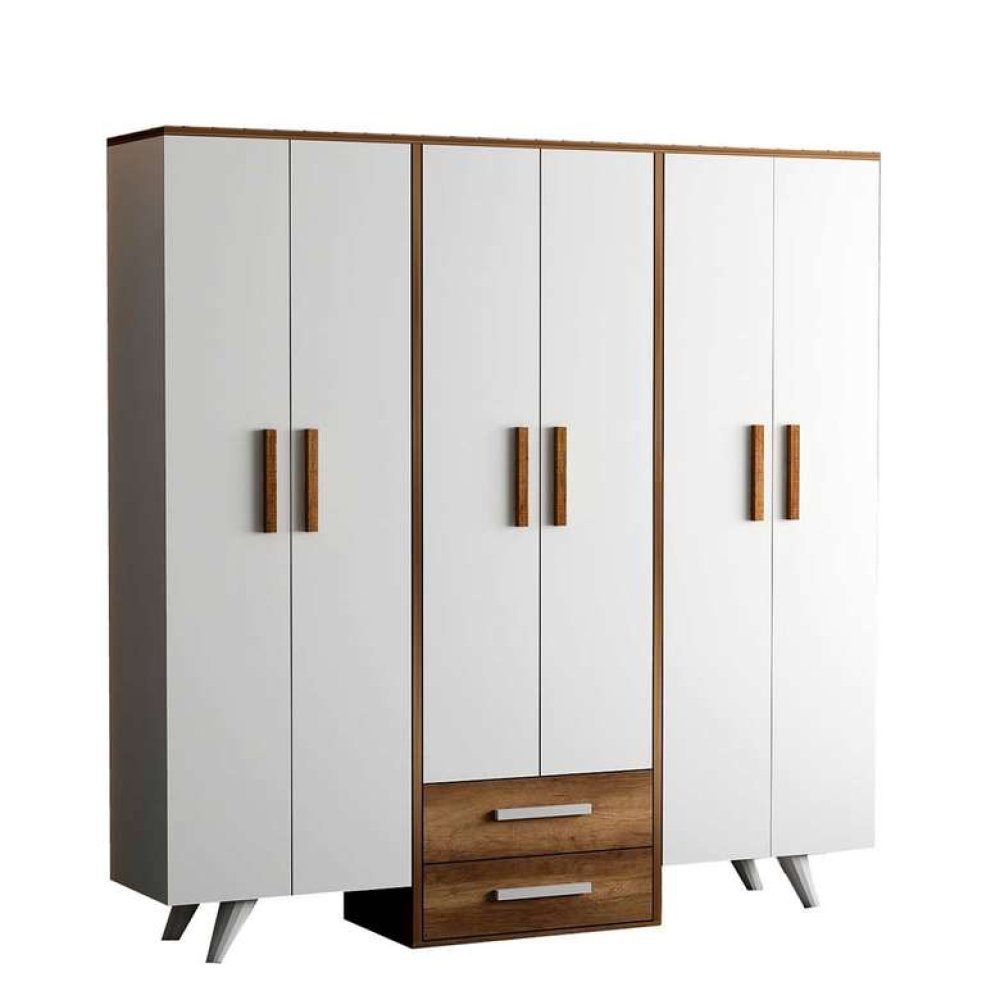 Tiamob Ledesma 6 Kapaklı 2 Çekmeceli Gardırop